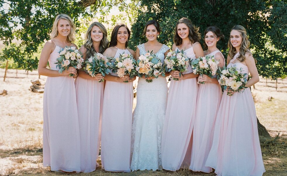 Rose Petal Colored Bridesmaid Dresses